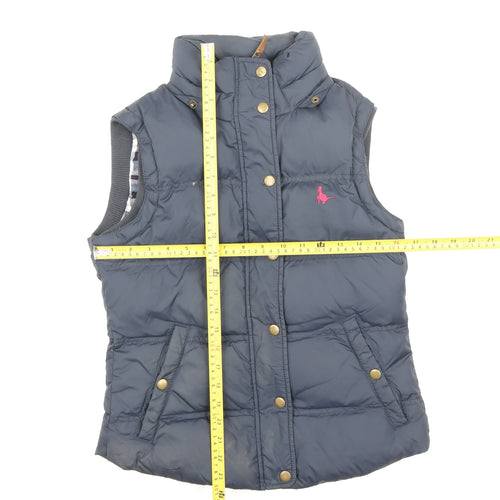 Jack Wills Women Blue Size 8 Puffer Gilet Quilted Waistcoat