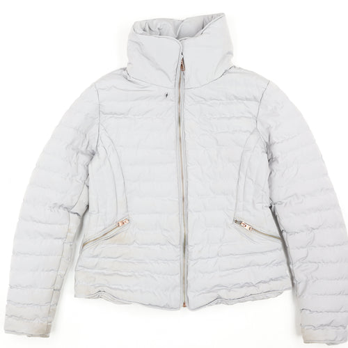 TKY Outfitters Women's Grey Puffer Jacket UK 12 Zip Lightweight