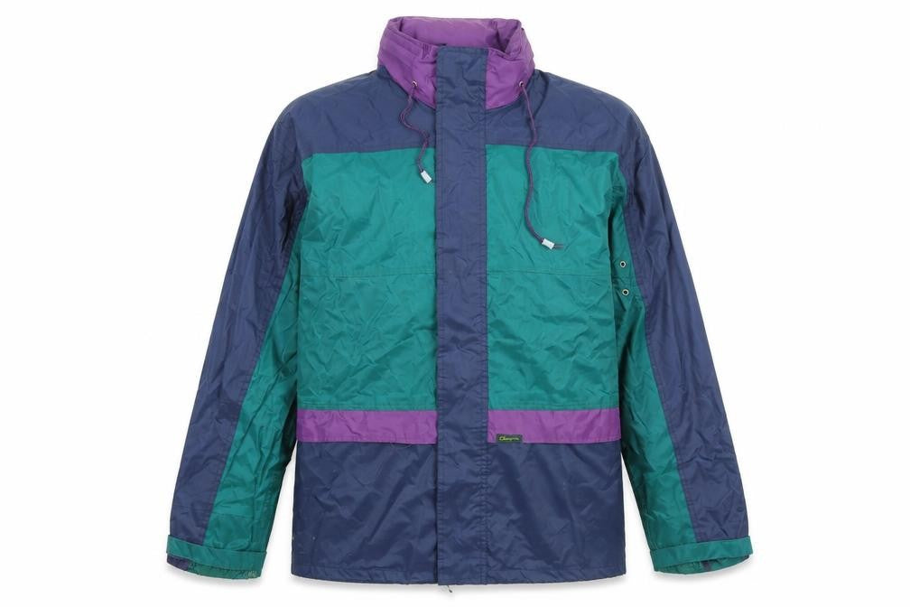 Front view of Champion women’s multicoloured l 90s windbreaker jacket