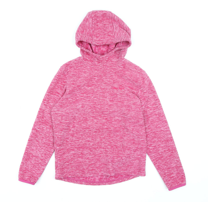 Peter Storm Teens Pink Fleece Hooded Activewear Jacket Size 11-12