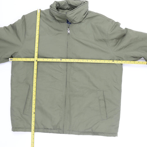 James Pringle Men's Green XL Puffer Jacket Full Zip Insulated