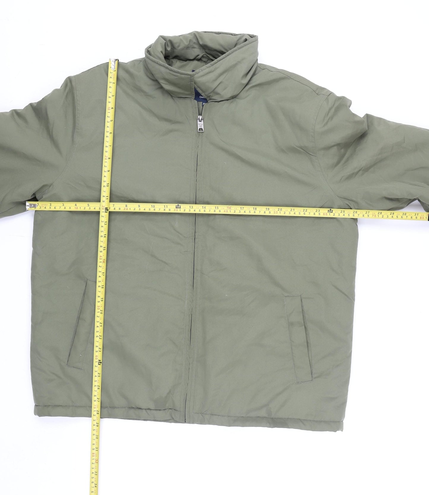 James Pringle Men's Green XL Puffer Jacket Full Zip Insulated