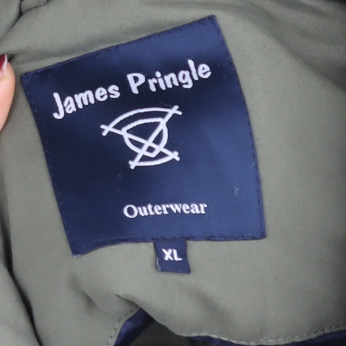 James Pringle Men's Green XL Puffer Jacket Full Zip Insulated