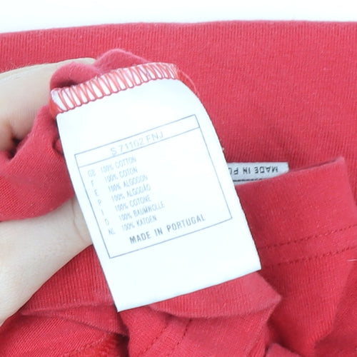 Nike Men's Red Small Regular Fit Cotton Logo Sports T-Shirt