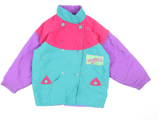 Fusalp Girls Multicoloured 12 Years Retro Ski Jacket Winter Colourblock