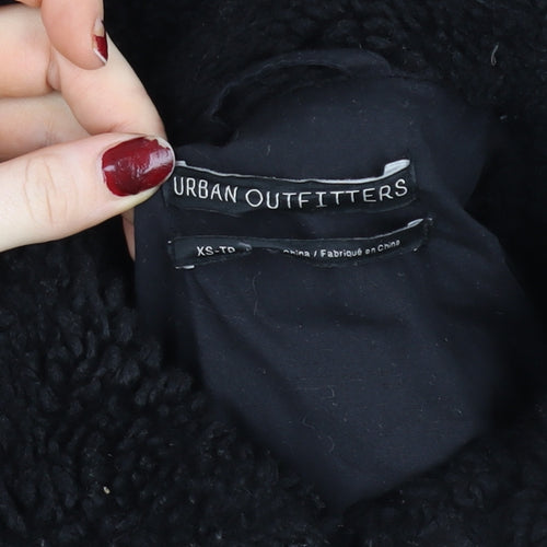 Urban Outfitters Women Black XS Full Zip Fleece Hoodie Jacket