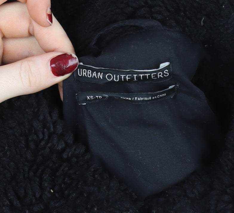 Urban Outfitters Women Black XS Full Zip Fleece Hoodie Jacket