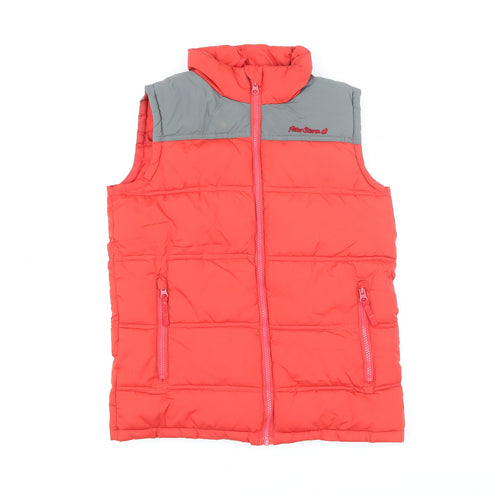 Peter Storm Boys Red Grey Puffer Bodywarmer Gilet 11-12 Years Insulated Zip