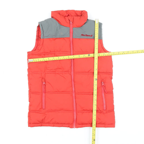 Peter Storm Boys Red Grey Puffer Bodywarmer Gilet 11-12 Years Insulated Zip