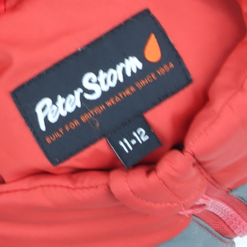 Peter Storm Boys Red Grey Puffer Bodywarmer Gilet 11-12 Years Insulated Zip