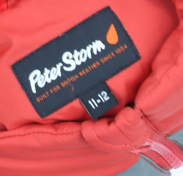 Peter Storm Boys Red Grey Puffer Bodywarmer Gilet 11-12 Years Insulated Zip