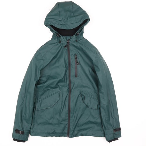 Marks and Spencer Boys Green Hooded Waterproof Rain Coat 13-14 Years