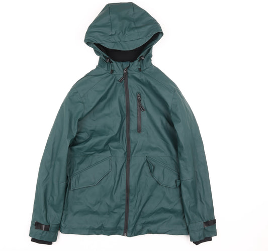 Marks and Spencer Boys Green Hooded Waterproof Rain Coat 13-14 Years