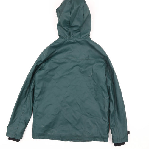 Marks and Spencer Boys Green Hooded Waterproof Rain Coat 13-14 Years