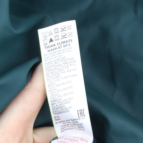 Marks and Spencer Boys Green Hooded Waterproof Rain Coat 13-14 Years