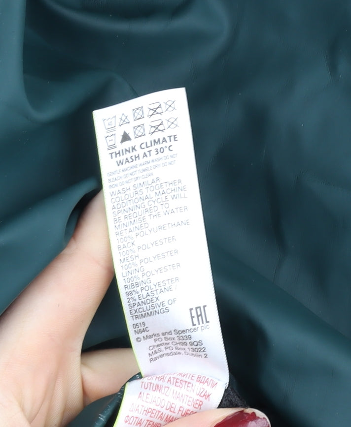 Marks and Spencer Boys Green Hooded Waterproof Rain Coat 13-14 Years