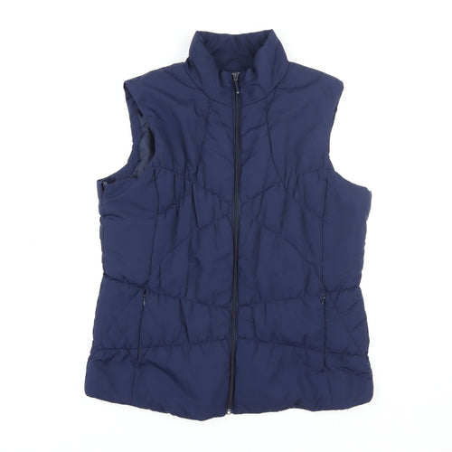 Tu Men Blue Puffer Waistcoat Size 20 Quilted Zip Lightweight Vest