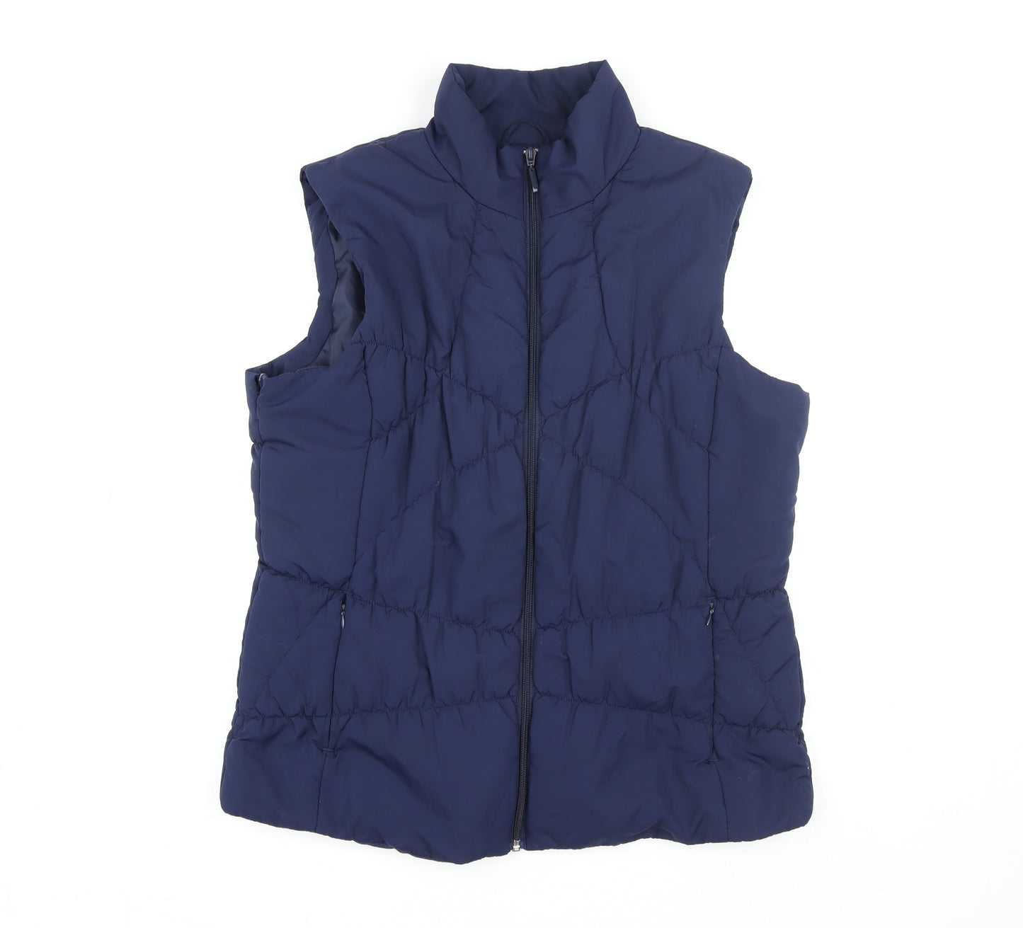 Tu Men Blue Puffer Waistcoat Size 20 Quilted Zip Lightweight Vest