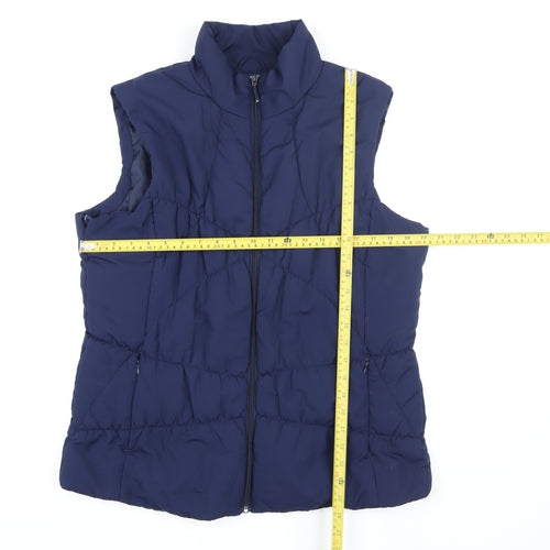 Tu Men Blue Puffer Waistcoat Size 20 Quilted Zip Lightweight Vest