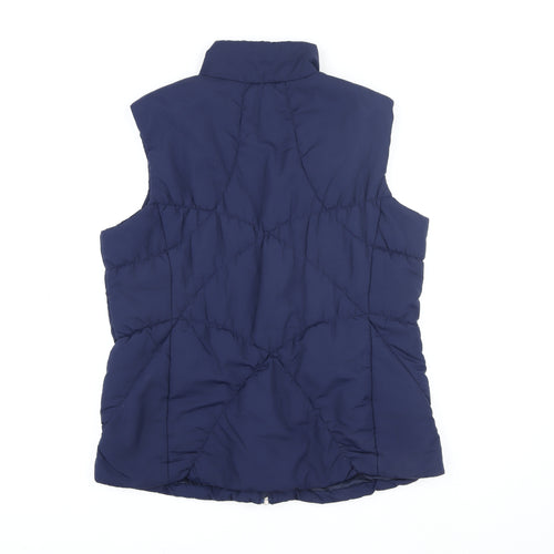 Tu Men Blue Puffer Waistcoat Size 20 Quilted Zip Lightweight Vest