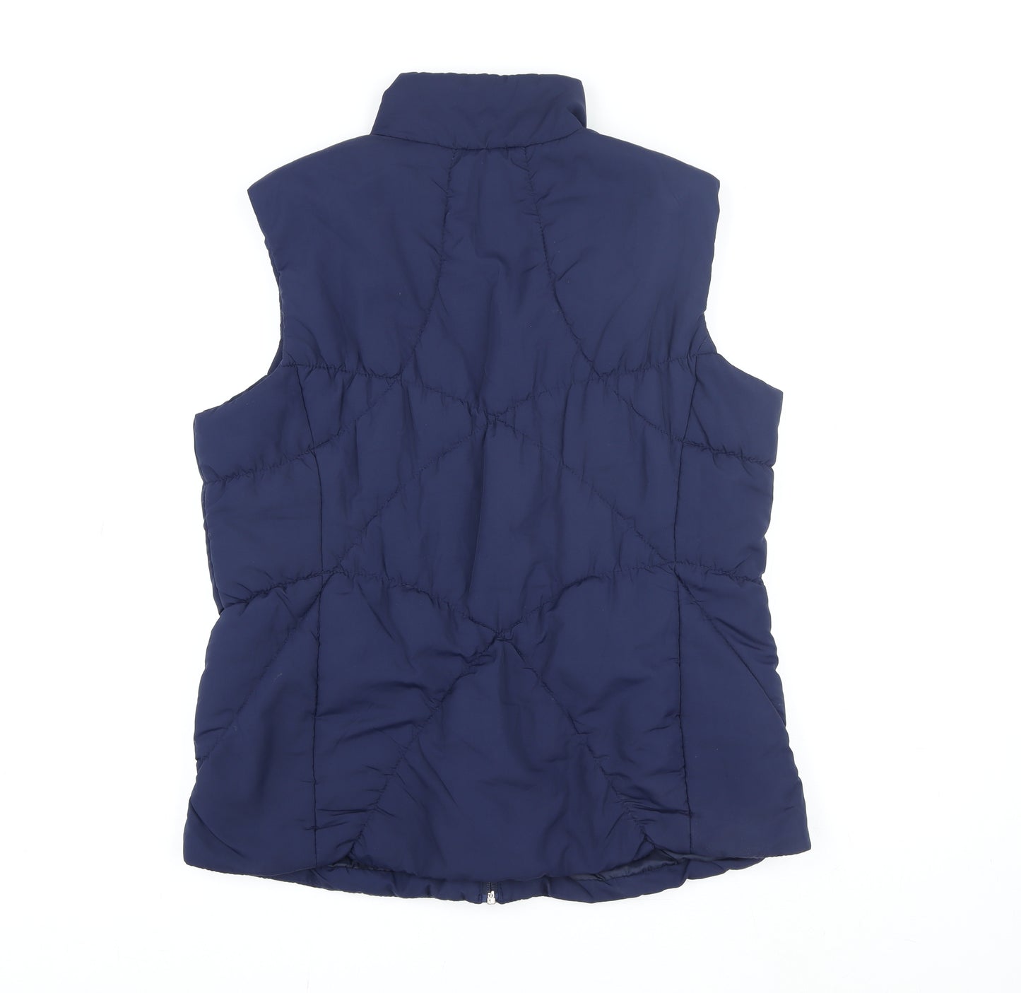 Tu Men Blue Puffer Waistcoat Size 20 Quilted Zip Lightweight Vest