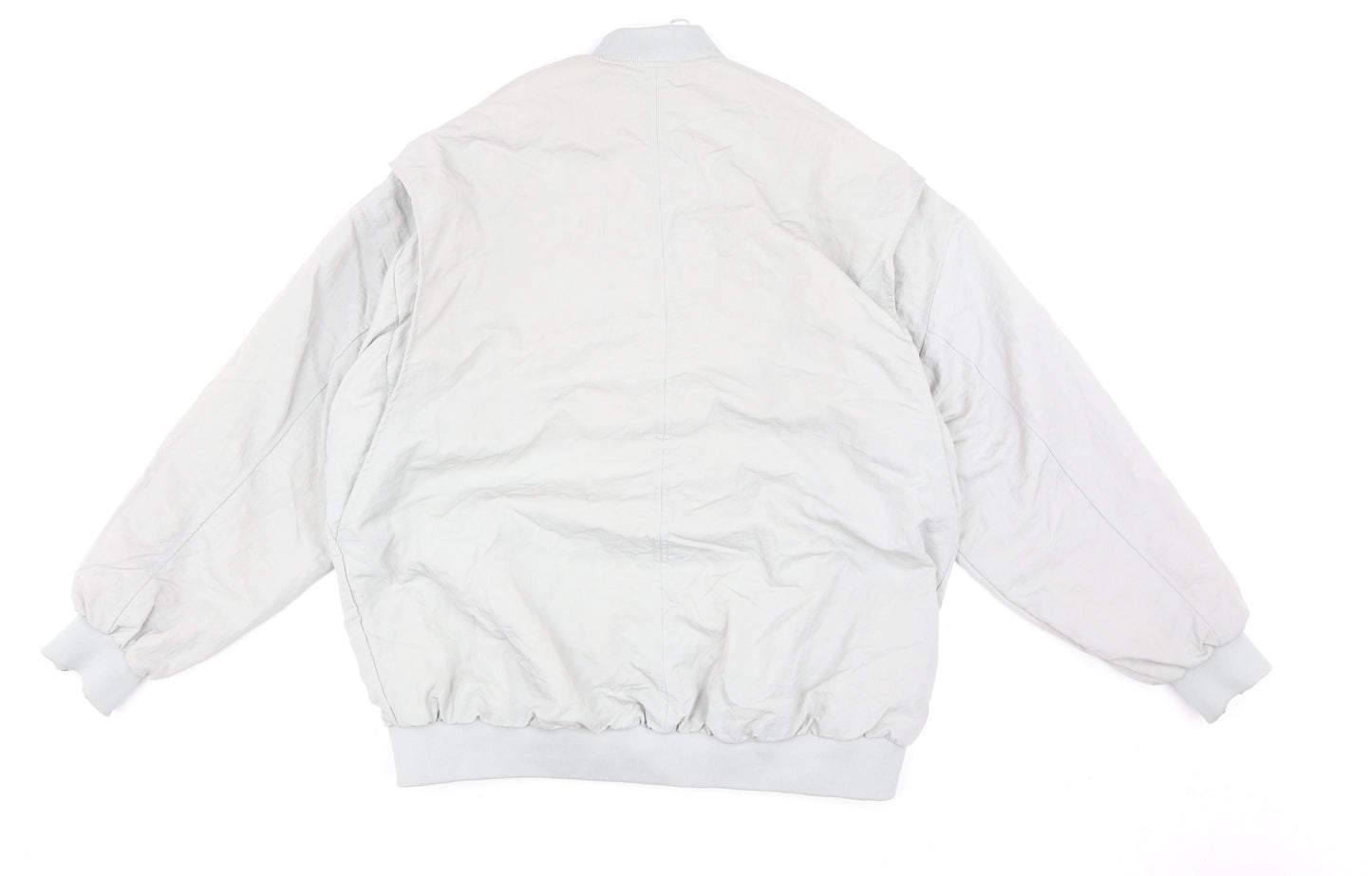 ZARA Women’s Grey Bomber Jacket Size S Lightweight Nylon Zip Up