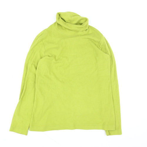 Uniqlo Men Green Roll Neck Fleece Pullover Sweatshirt Size L