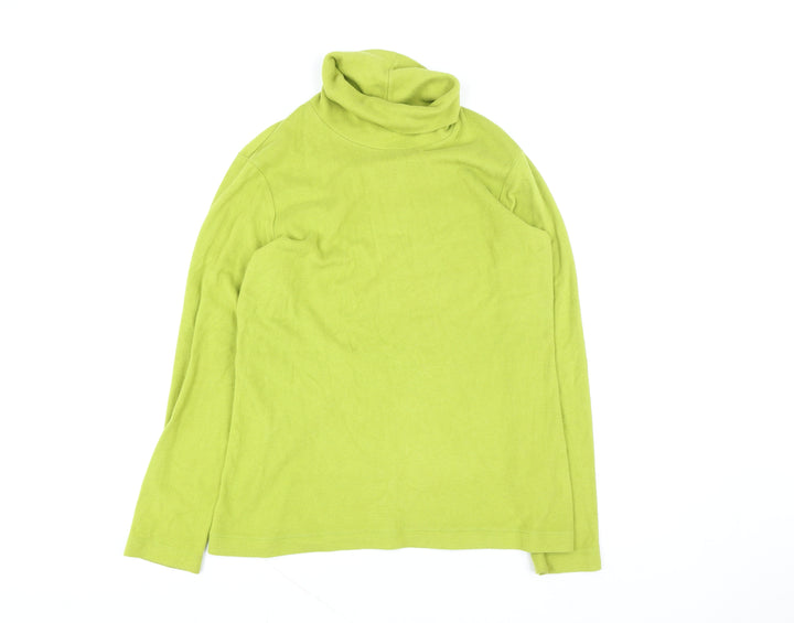 Uniqlo Men Green Roll Neck Fleece Pullover Sweatshirt Size L