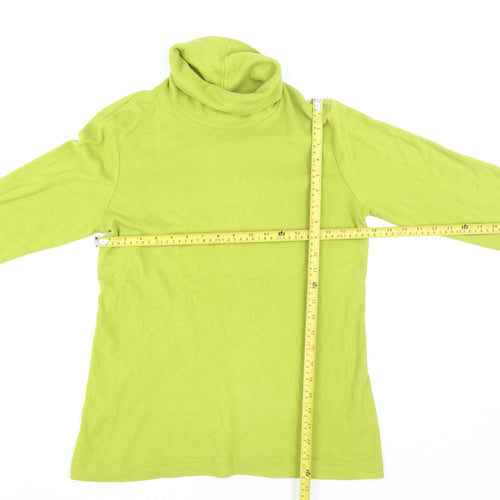 Uniqlo Men Green Roll Neck Fleece Pullover Sweatshirt Size L