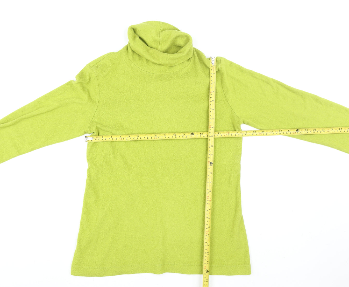 Uniqlo Men Green Roll Neck Fleece Pullover Sweatshirt Size L
