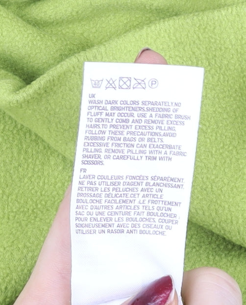 Uniqlo Men Green Roll Neck Fleece Pullover Sweatshirt Size L