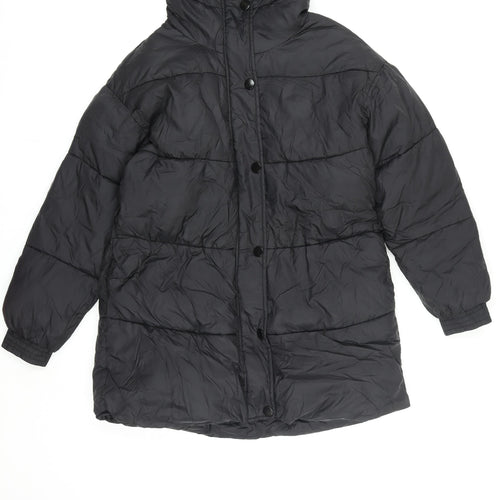 Mango Women Black Small Hooded Quilted Puffer Jacket