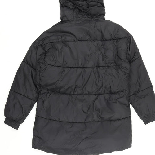 Mango Women Black Small Hooded Quilted Puffer Jacket
