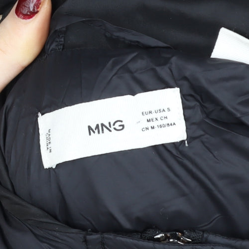 Mango Women Black Small Hooded Quilted Puffer Jacket