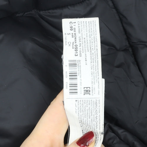 Mango Women Black Small Hooded Quilted Puffer Jacket