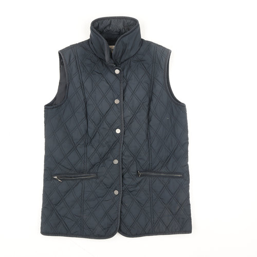 Classic Women's Black Quilted Waistcoat Size 10 Lightweight Gilet