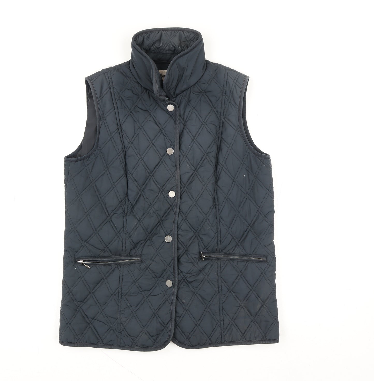 Classic Women's Black Quilted Waistcoat Size 10 Lightweight Gilet