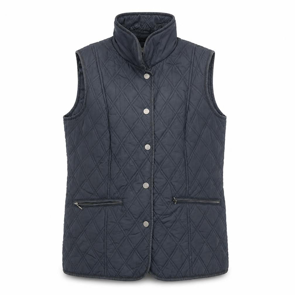 Classic Women's Black Quilted Waistcoat Size 10 Lightweight Gilet