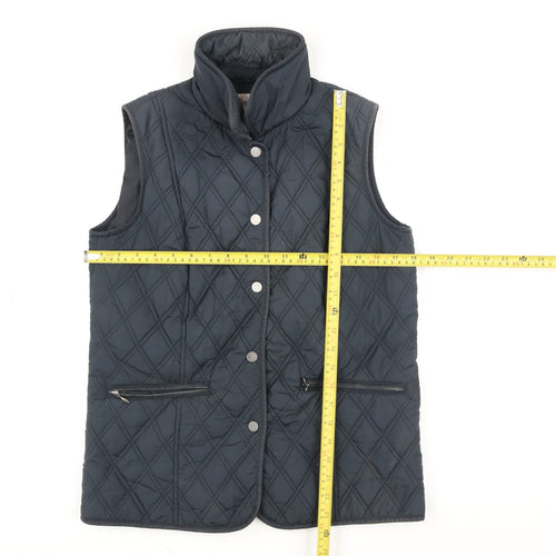 Classic Women's Black Quilted Waistcoat Size 10 Lightweight Gilet