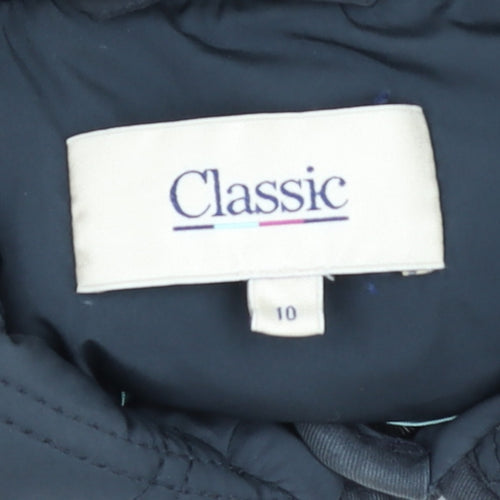 Classic Women's Black Quilted Waistcoat Size 10 Lightweight Gilet