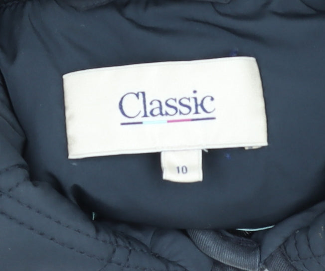 Classic Women's Black Quilted Waistcoat Size 10 Lightweight Gilet