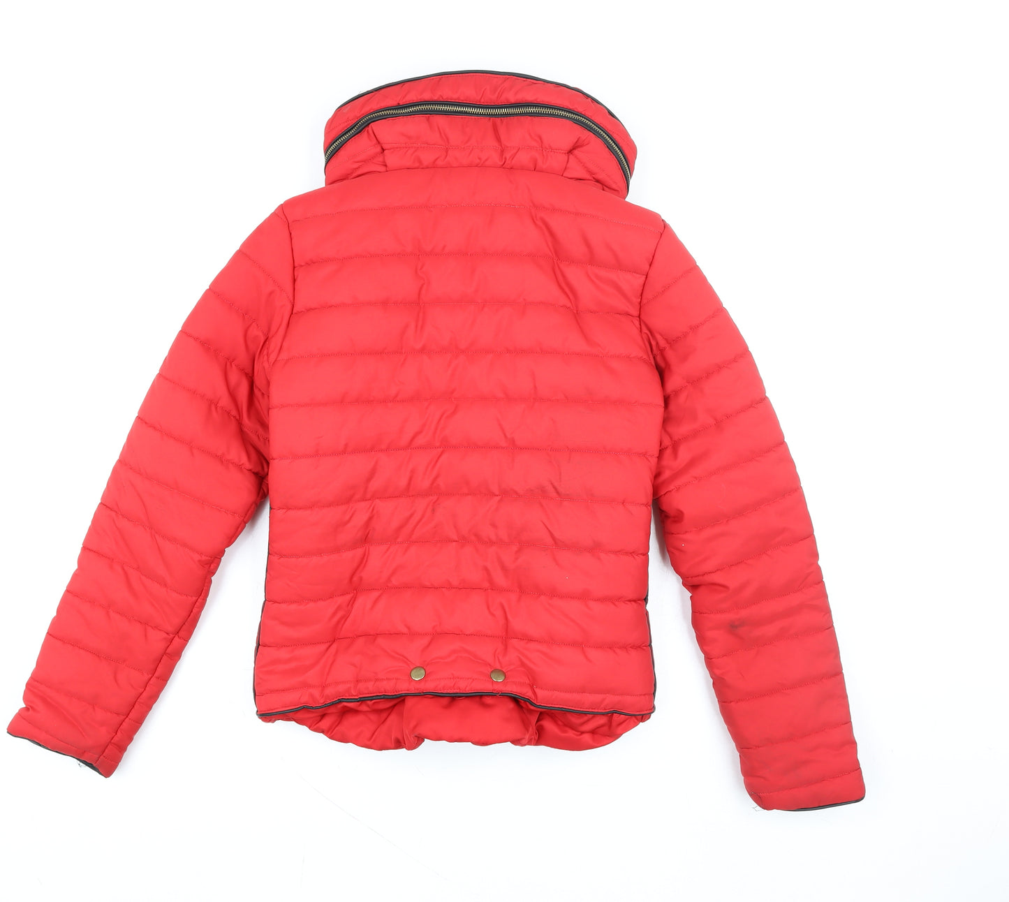 Rising Women’s Red Puffer Jacket S Hooded Lined Winter Coat