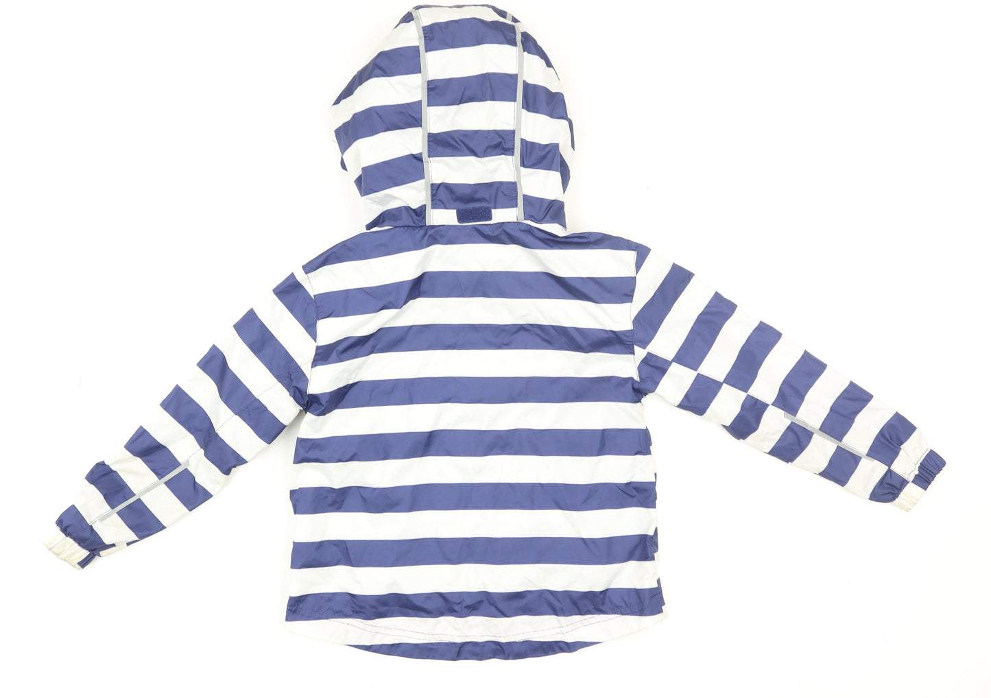 Crane Girls Blue Striped Hooded Rain Coat Jacket 3-4 Years Polyester