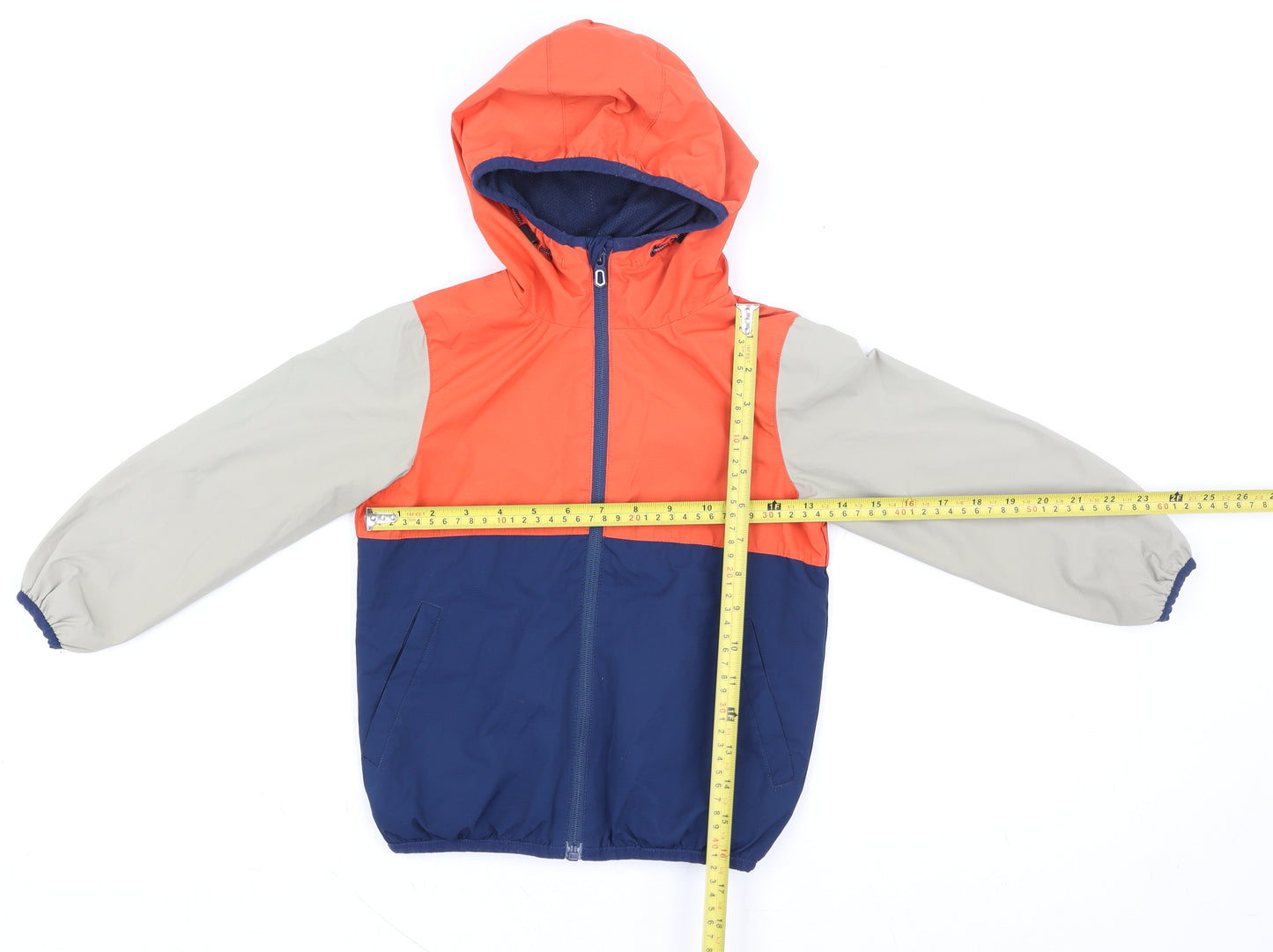 NEXT Boys Blue Orange Grey Hooded Windbreaker Jacket 4 Years