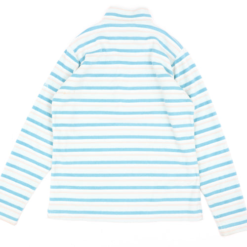 Craghoppers Women's Blue Striped Fleece Half Zip Jacket Size 10