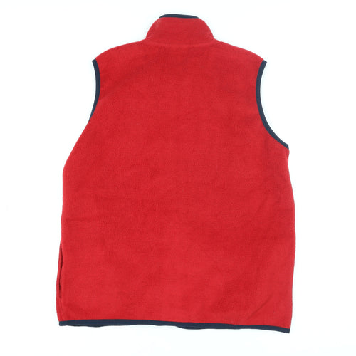 Mini Boden Boys Red Fleece Bodywarmer Waistcoat 11-12 Years Full Zip Polyester