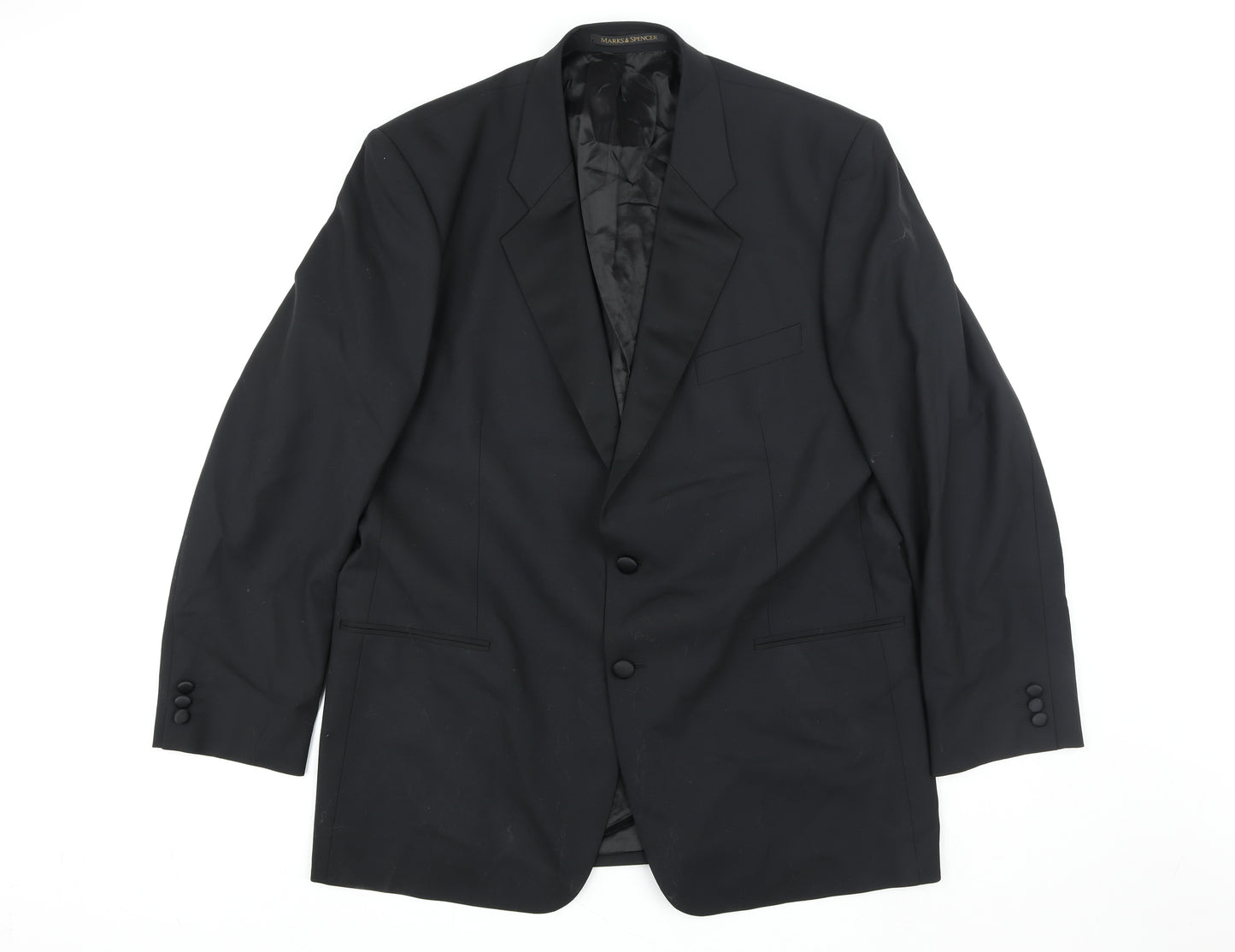 Marks & Spencer St Michael Black Wool Blend Women's 44L Suit Jacket