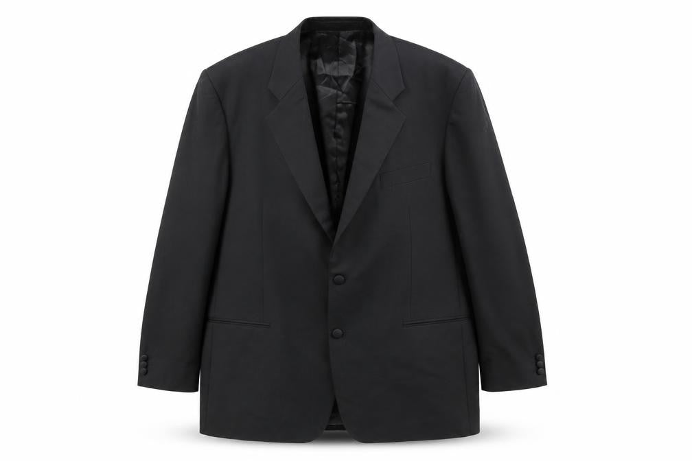 Front view of Marks & Spencer St Michael Black Wool Blend Women's 44L Suit Jacket