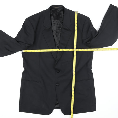 Marks & Spencer St Michael Black Wool Blend Women's 44L Suit Jacket