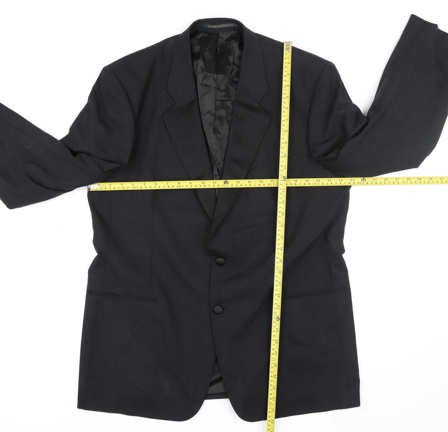 Marks & Spencer St Michael Black Wool Blend Women's 44L Suit Jacket